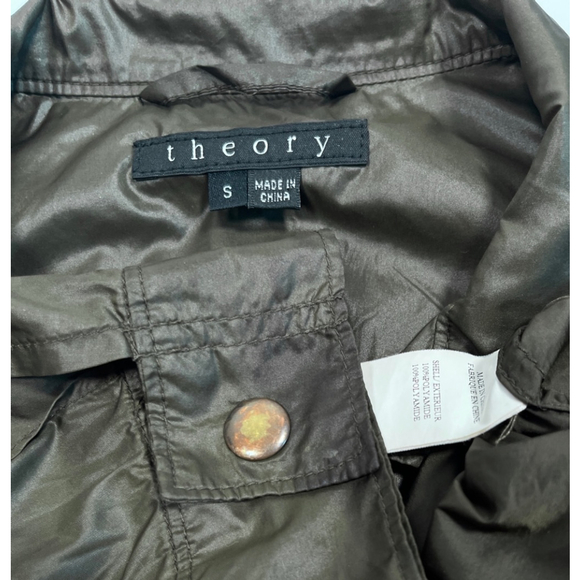 THEORY womans Windbreaker Military Green Jacket Size S - Picture 7 of 12